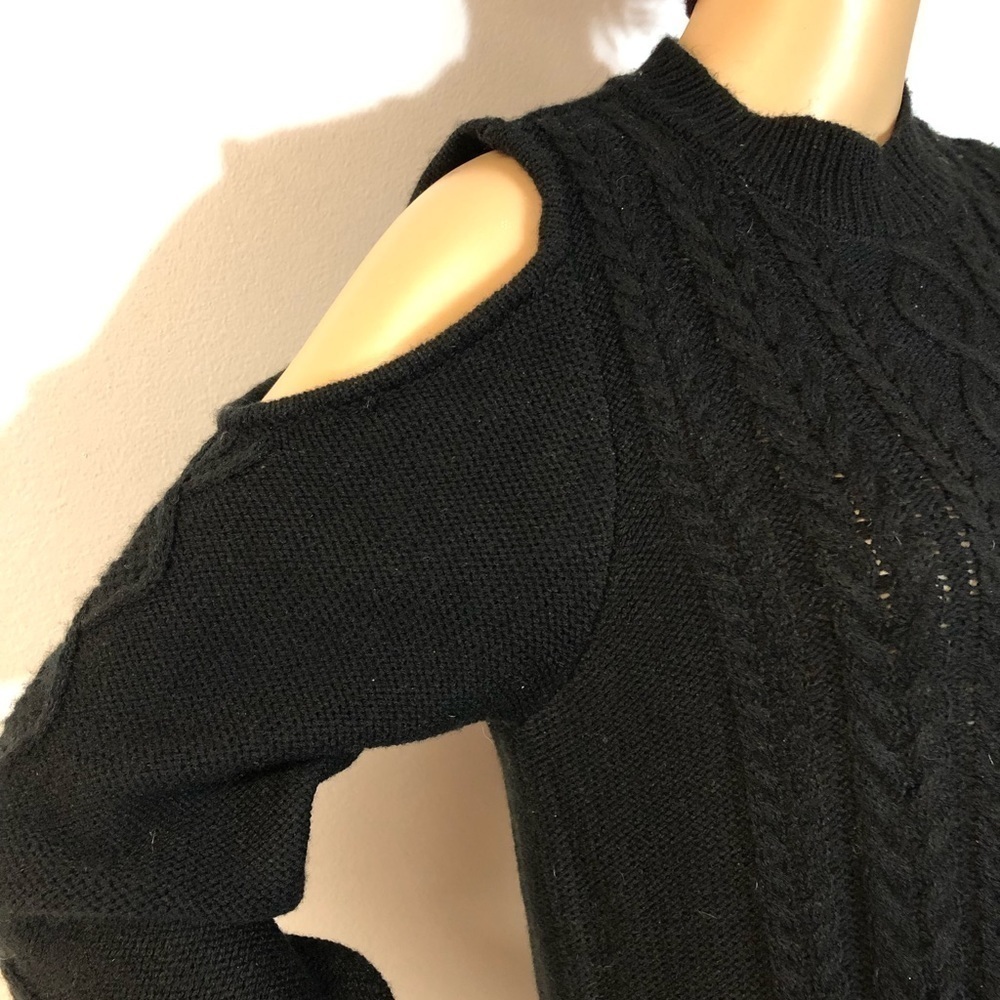 Endless Love cold shoulder black sweater - Picture 4 of 6